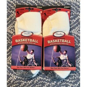 Lot (2) Pairs Thorlo Basketball Mini Crew Ankle Socks Unisex New Large